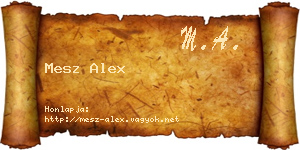 Mesz Alex névjegykártya